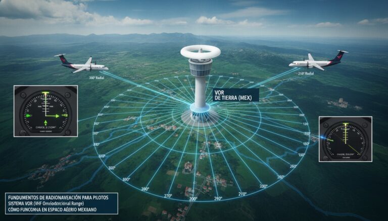 Fundamentos de Radionavegación para Pilotos: Cómo Funcionan los Sistemas VOR, NDB e ILS en el Espacio Aéreo Mexicano
